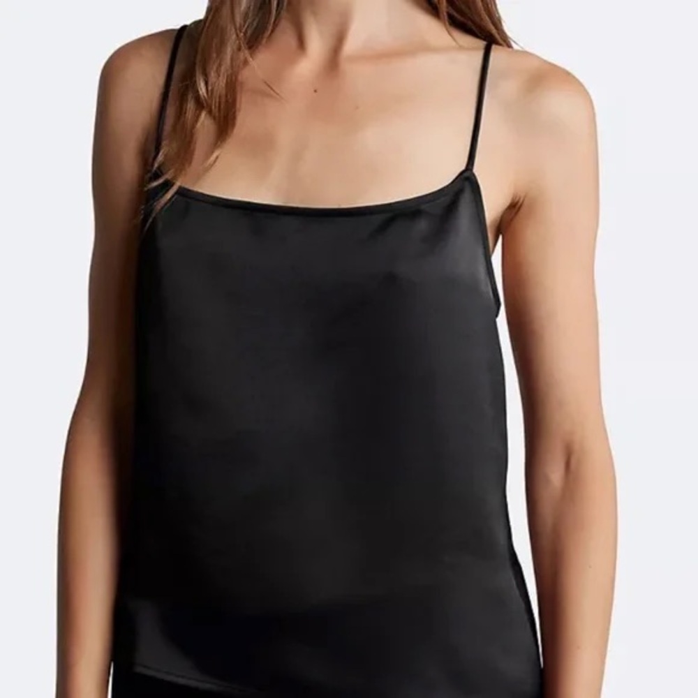 CALVIN KLEIN Black Satin Tank Top